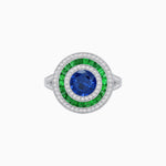 Load image into Gallery viewer, Vintage-Inspired Multi-Halo Gemstone Ring