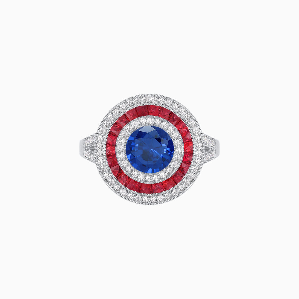 Vintage-Inspired Multi-Halo Gemstone Ring