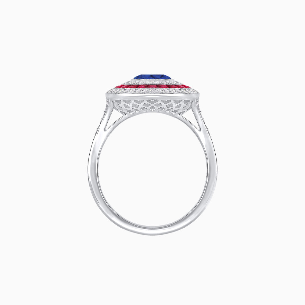 Vintage-Inspired Multi-Halo Gemstone Ring