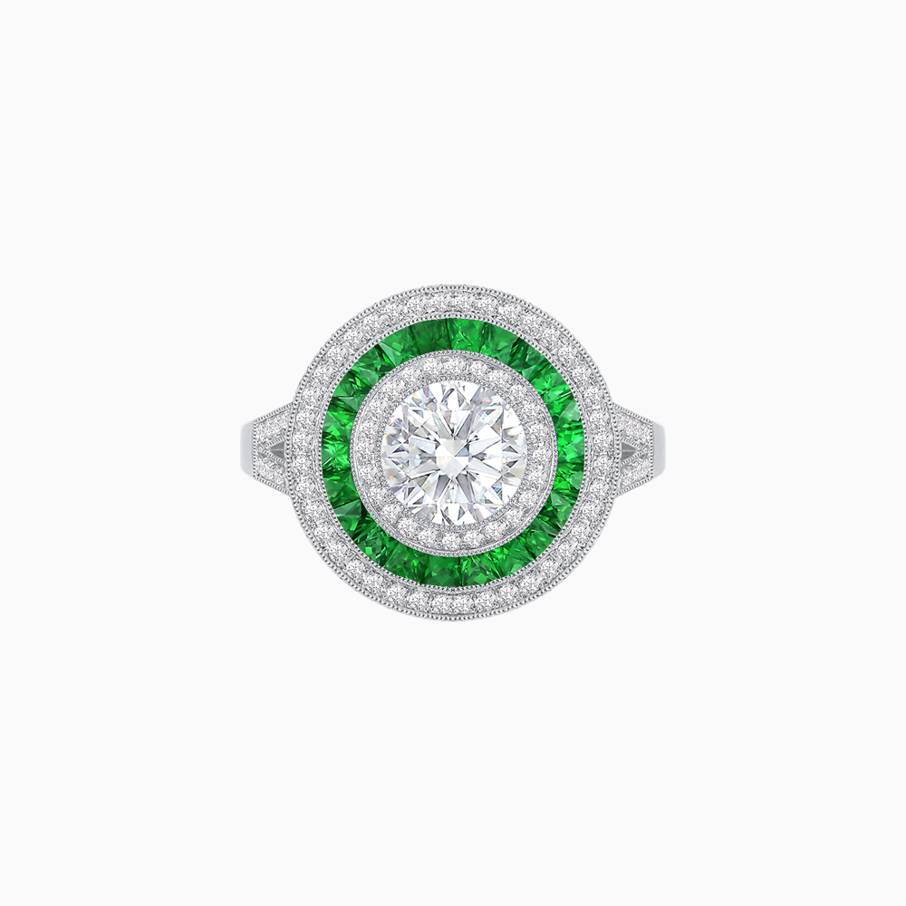 Vintage-Inspired Multi-Halo Gemstone Ring