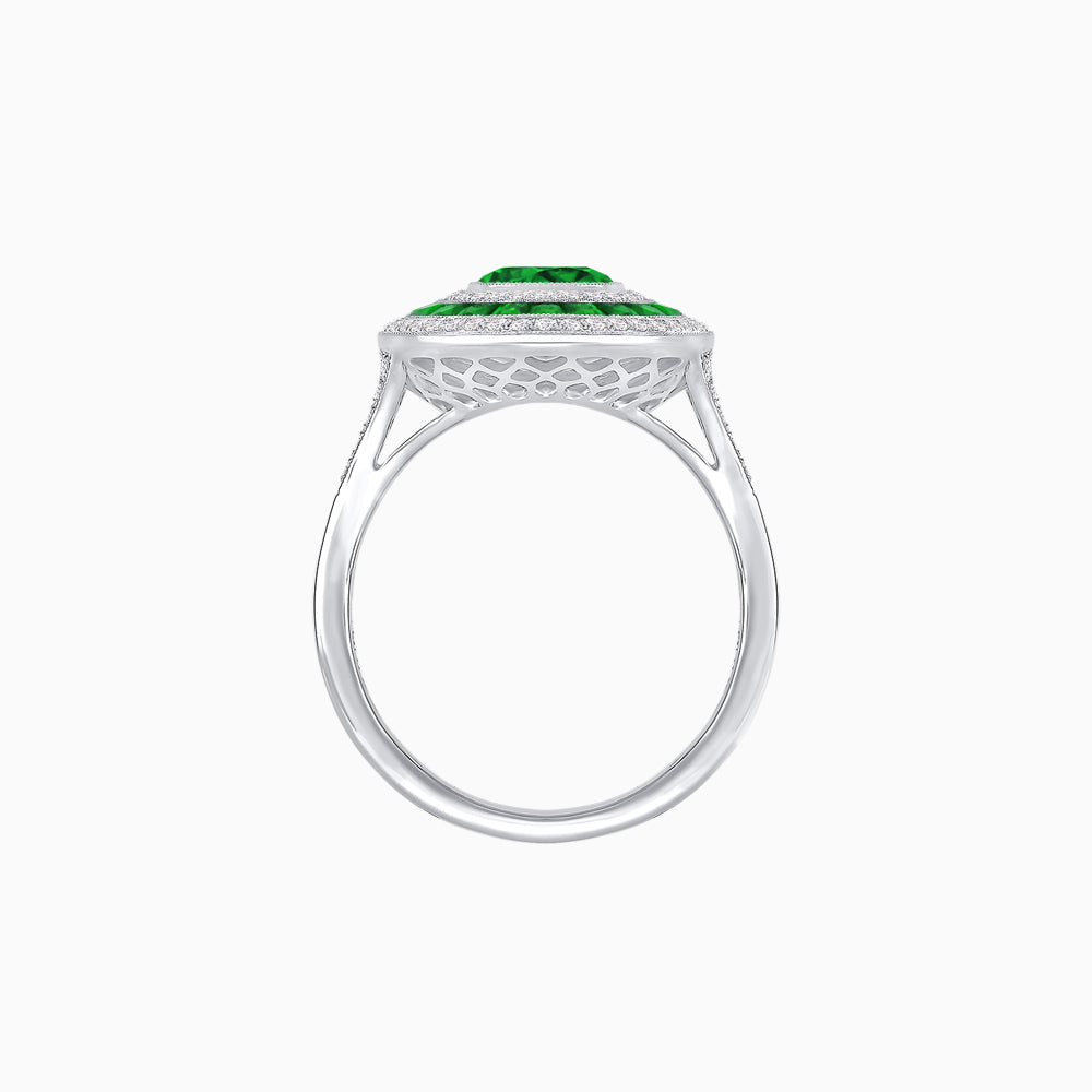 Vintage-Inspired Multi-Halo Gemstone Ring