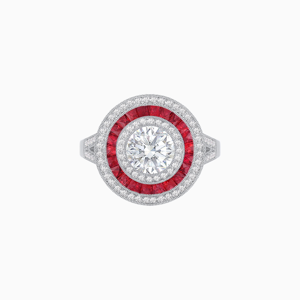 Vintage-Inspired Multi-Halo Gemstone Ring