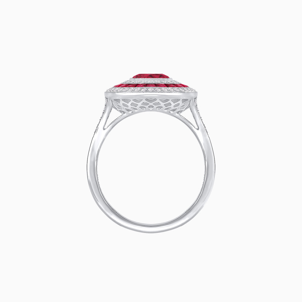 Vintage-Inspired Multi-Halo Gemstone Ring