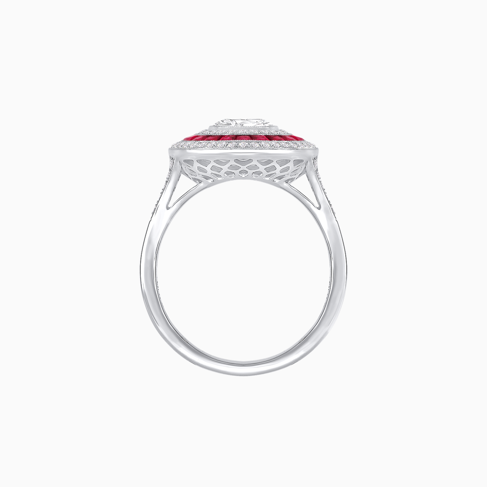 Vintage-Inspired Multi-Halo Gemstone Ring
