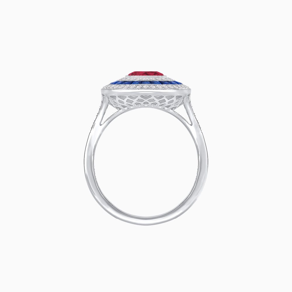Vintage-Inspired Multi-Halo Gemstone Ring