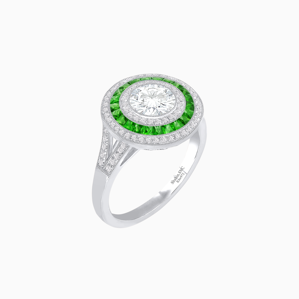 Vintage-Inspired Multi-Halo Gemstone Ring
