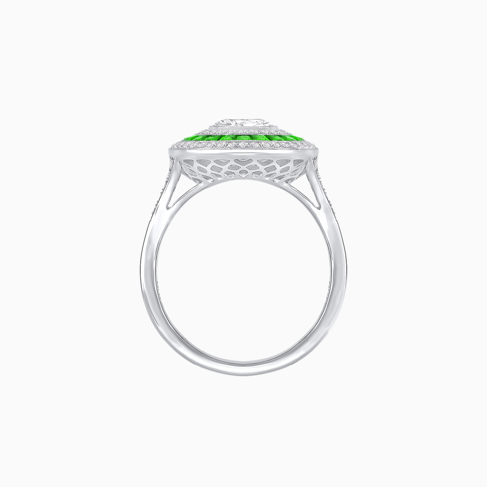 Vintage-Inspired Multi-Halo Gemstone Ring