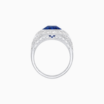 Load image into Gallery viewer, Art Deco Inspired Cushion Cut Ring with Baguette Diamonds
