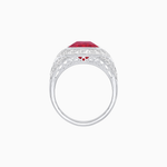 Load image into Gallery viewer, Art Deco Inspired Cushion Cut Ring with Baguette Diamonds