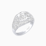 Load image into Gallery viewer, Art Deco Inspired Cushion Cut Ring with Baguette Diamonds