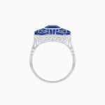 Load image into Gallery viewer, Art Deco Style Emerald Cut Geometric Engagement Ring with Diamond