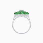 Load image into Gallery viewer, Art Deco Style Emerald Cut Geometric Engagement Ring with Diamond