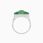 Load image into Gallery viewer, Art Deco Style Emerald Cut Geometric Engagement Ring with Diamond