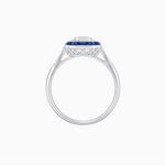 Load image into Gallery viewer, Art Deco Inspired Emerald Cut French-Cut Gemstone Halo Ring
