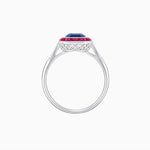 Load image into Gallery viewer, Art Deco Inspired Emerald Cut French-Cut Gemstone Halo Ring
