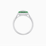 Load image into Gallery viewer, Art Deco Inspired Emerald Cut French-Cut Gemstone Halo Ring