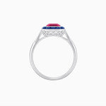Load image into Gallery viewer, Art Deco Inspired Emerald Cut French-Cut Gemstone Halo Ring