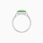 Load image into Gallery viewer, Art Deco Inspired Emerald Cut French-Cut Gemstone Halo Ring
