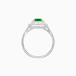 Load image into Gallery viewer, Art Deco Inspired Pear Cut Double Halo Ring with Baguette Diamonds