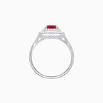 Load image into Gallery viewer, Art Deco Inspired Pear Cut Double Halo Ring with Baguette Diamonds