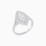 Load image into Gallery viewer, Marquise Diamond Double Halo Ring with Baguette Frame