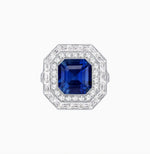 Load image into Gallery viewer, One-of-a-Kind Art Deco Inspired Emerald Cut Double Halo Ring