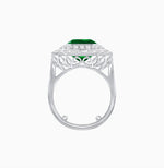 Load image into Gallery viewer, One-of-a-Kind Art Deco Inspired Emerald Cut Double Halo Ring