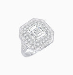Load image into Gallery viewer, One-of-a-Kind Art Deco Inspired Emerald Cut Double Halo Ring