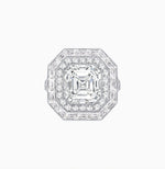 Load image into Gallery viewer, One-of-a-Kind Art Deco Inspired Emerald Cut Double Halo Ring
