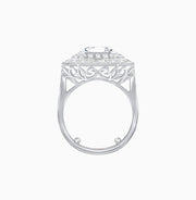 One-of-a-Kind Art Deco Inspired Emerald Cut Double Halo Ring
