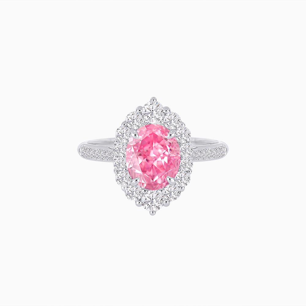 14K White Gold Pink Tourmaline and Diamond Ring – Classic Collection