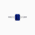 Load image into Gallery viewer, Emerald Cut Three-Stone Art Deco Inspired Engagement Ring