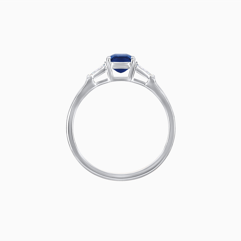 Emerald Cut Three-Stone Art Deco Inspired Engagement Ring