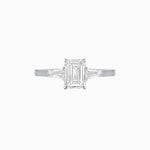 Load image into Gallery viewer, Emerald Cut Three-Stone Art Deco Inspired Engagement Ring