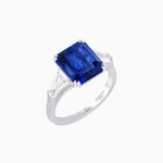 Load image into Gallery viewer, Emerald-Cut Engagement Ring with Tapered Baguette Side Stones