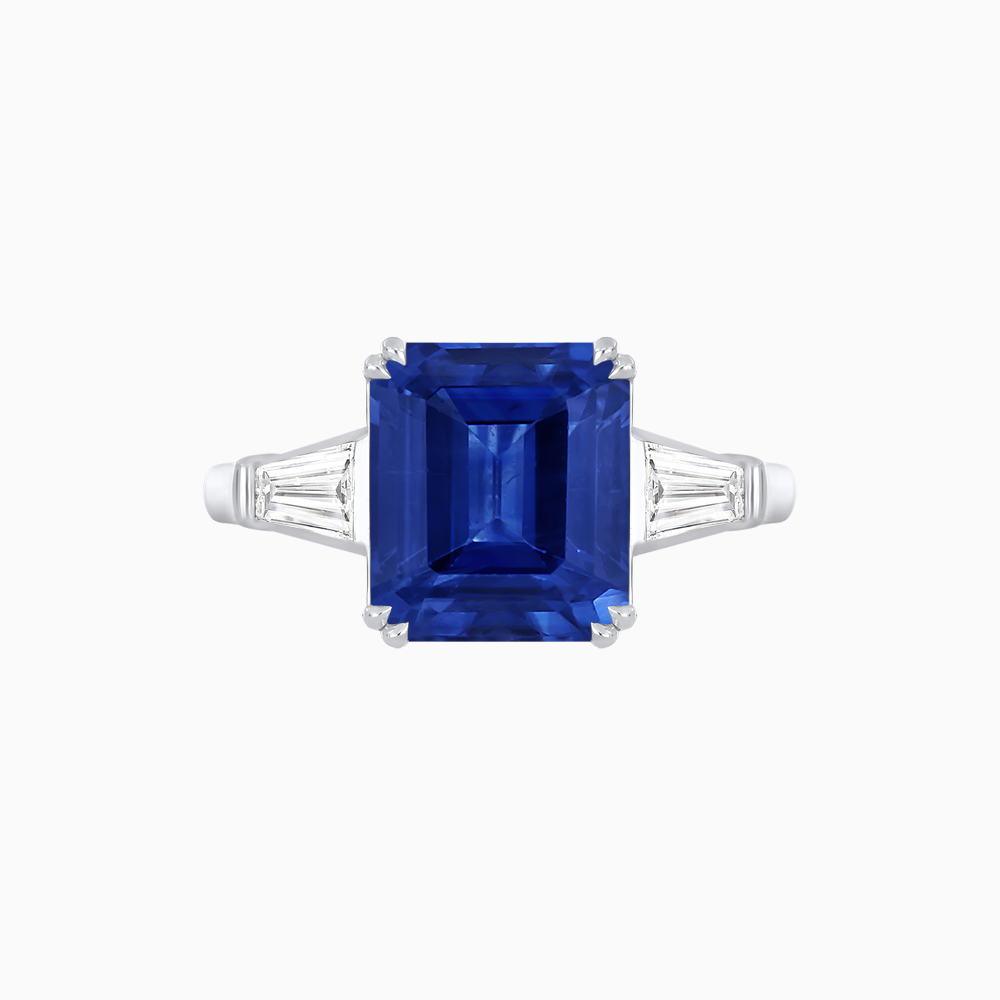 Emerald-Cut Engagement Ring with Tapered Baguette Side Stones