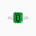 Load image into Gallery viewer, Emerald-Cut Engagement Ring with Tapered Baguette Side Stones
