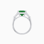 Load image into Gallery viewer, Emerald-Cut Engagement Ring with Tapered Baguette Side Stones
