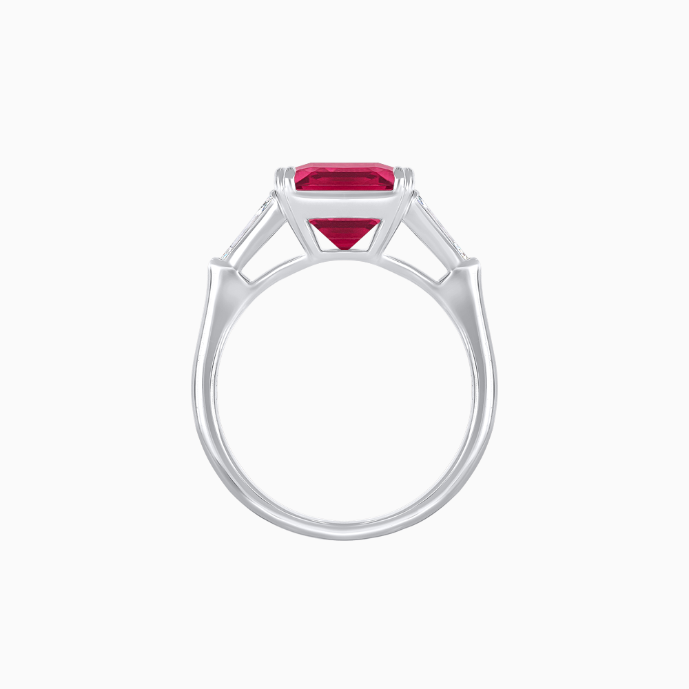 Emerald-Cut Engagement Ring with Tapered Baguette Side Stones