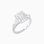 Load image into Gallery viewer, Emerald-Cut Engagement Ring with Tapered Baguette Side Stones