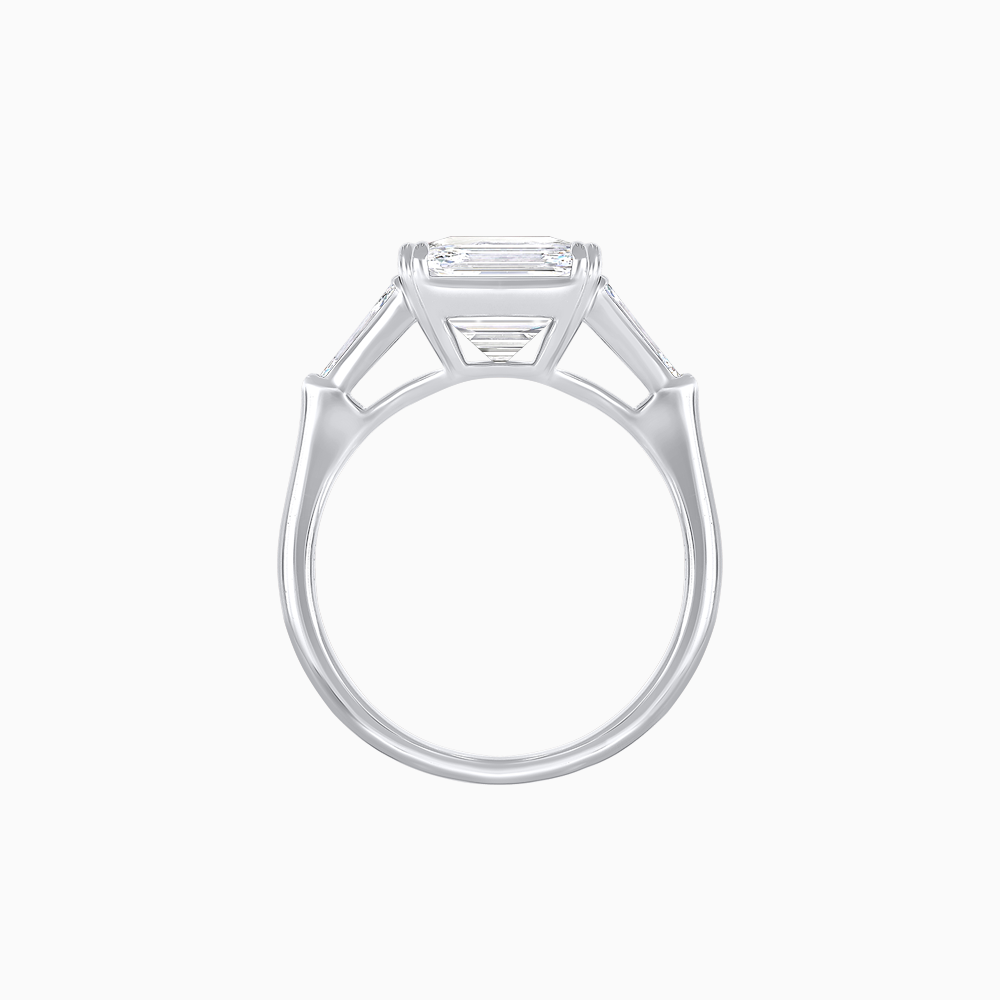 Emerald-Cut Engagement Ring with Tapered Baguette Side Stones