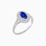 Load image into Gallery viewer, Vintage Inspired Oval Cut Double Halo Engagement Ring