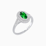 Load image into Gallery viewer, Vintage Inspired Oval Cut Double Halo Engagement Ring