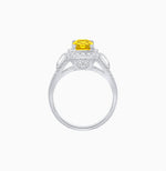 Load image into Gallery viewer, Emerald-Cut Diamond Halo Cocktail Ring with Baguette Accents