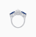 Load image into Gallery viewer, Vintage Inspired Marquise &amp; Pear Three-Stone Halo Ring