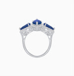 Load image into Gallery viewer, Vintage Inspired Marquise &amp; Pear Three-Stone Halo Ring
