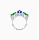 Load image into Gallery viewer, Vintage Inspired Marquise &amp; Pear Three-Stone Halo Ring