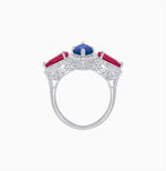 Load image into Gallery viewer, Vintage Inspired Marquise &amp; Pear Three-Stone Halo Ring
