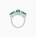 Load image into Gallery viewer, Vintage Inspired Marquise &amp; Pear Three-Stone Halo Ring