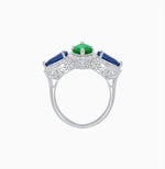 Load image into Gallery viewer, Vintage Inspired Marquise &amp; Pear Three-Stone Halo Ring